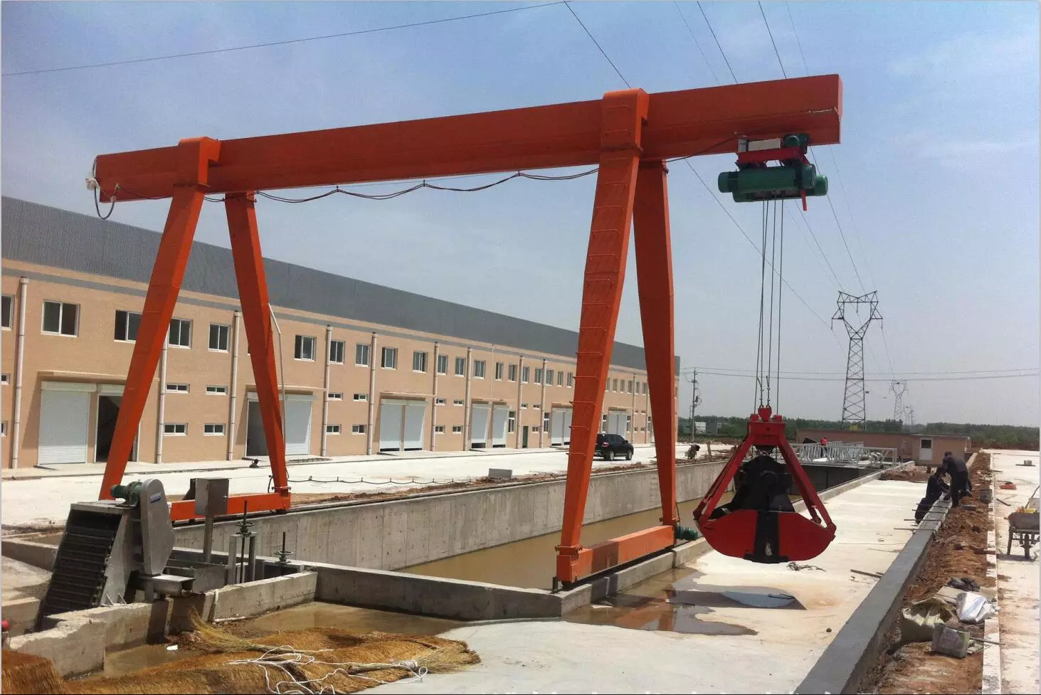 20t single girder grab gantry crane
