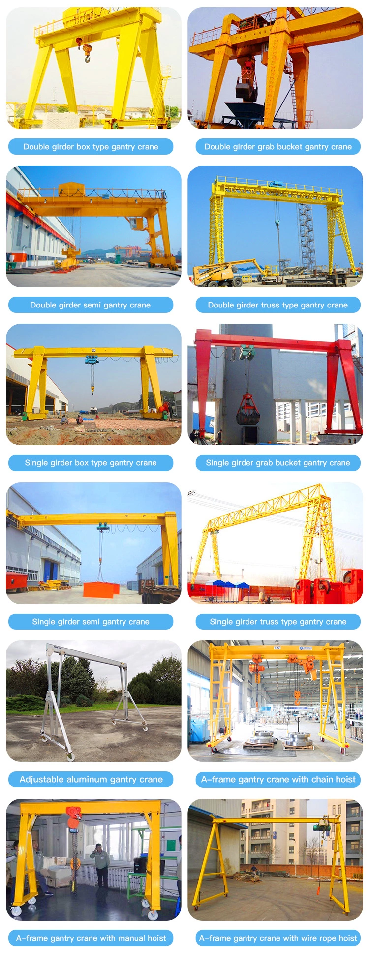 20t single girder grab gantry crane